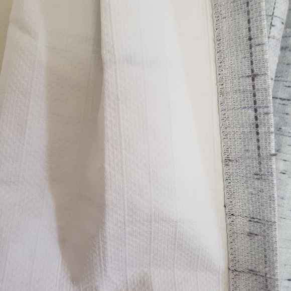 Sears Drapes 48W x 62L Tweed Print Pinch Pleat Curtains Blue VTG 50s 60s NEW - Picture 14 of 16